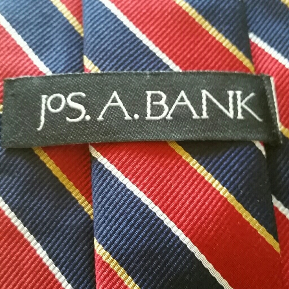 Red Blue Strip Jos A Banks All Silk Tie